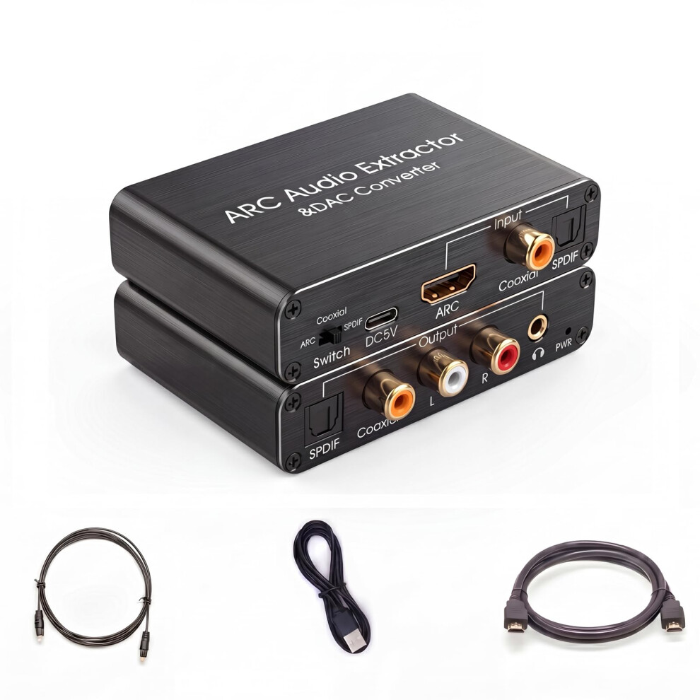 Hdmi Arc Audio Extractor Converter,192Khz Arc Audio Extractor Dac Converter, Digital To Analog Audio Converter (Arc/Spdif Coax Input) 5003887824870