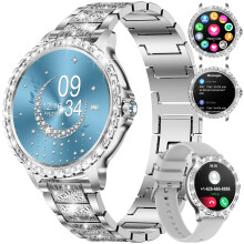 LIGE Women's Smart Watch 1.32" HD Elegant Diamond Bluetooth Phone Calls for Android iOS Ladies Smartwatch Round Dial 100+ Sport Fitness Tracker, Hear