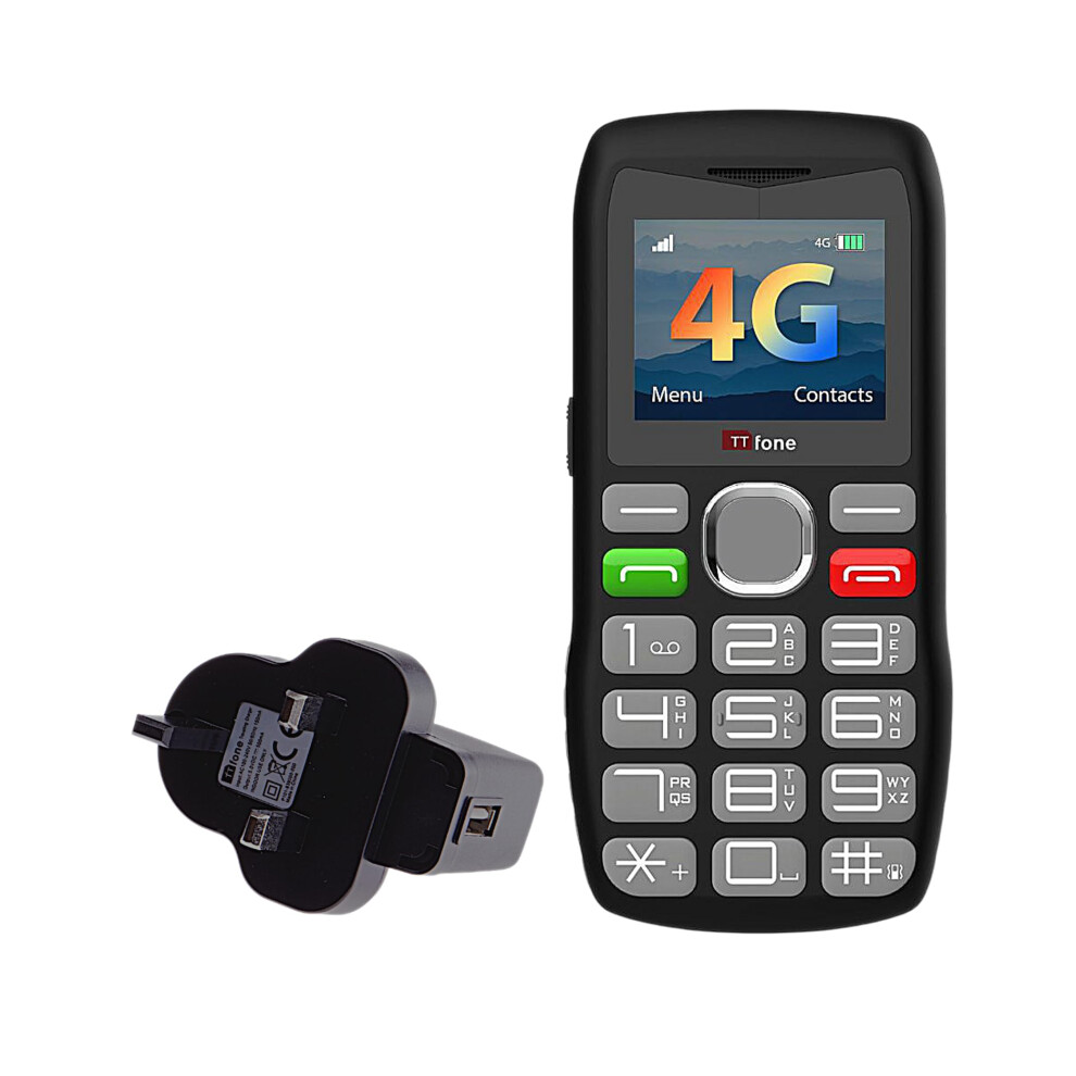 Ttfone Tt890 4G Senior Phone Â Easy To Use Big Button Mobile Phone With Emergency Assistance Button, Usb-C Charging, Bluetooth, Camera Â Unlocked 5000186615703