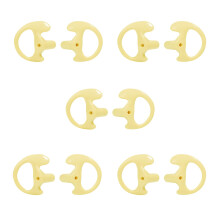 HYSHIKRA Replacement Soft Earmould Earpiece Earbud Air Acoustic Headset Earplug for Walkie Talkie Coil Tube Audio Kits,5 Pairs (Yellow, Large)