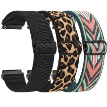3 Pack Elastic Solo Loop for Garmin Forerunner 55 Straps, Garmin Vivoactive 6/5 Watch Strap, Forerunner 165 Music/Venu SQ Strap, 20mm Soft Stretchy N