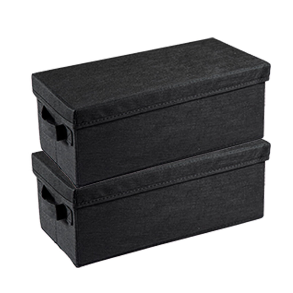 2-Pack Stackable Cd/Dvd Storage Box 36X17x14cm Foldable Disc Media Case Container Holds 20 Dvds/45 Cds Portable Handles Cover For Home Office Black 5000505091652
