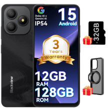 Blackview WAVE 9C Smart Android Phone,4G Sim-Free & Unlocked Mobile Phones, 12GB+128GB/2TB, Android 15 Phone 13MP+8MP AI Camera, 5000mAh/10W, Fingerp