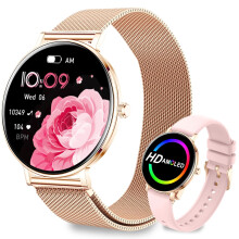 Fitoncloud Smart Watches for Women,8mm Ultra-Thin 1.32" AMOLED Display Fitness Tracker with 7-Day Battery,Heart Rate & Sleep Monitor,IP68 Waterproof,