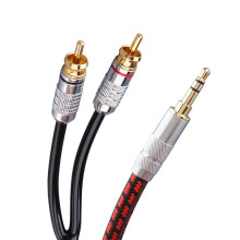 Primeda Audiophile Audio Auxiliary Cable 1m, 3.5mm Male to 2 RCA Male Stereo Y Splitter Adapter Cable for HDTV,Smartphone,Tablets, Speakers,Home Thea