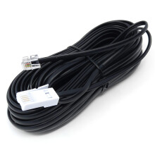 DRUT 15m BT to RJ11 4 Wire (431A) Male to Male UK Telephone Modem Lead Cable 50ft Black