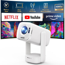 Aurzen D1 air Smart Portable Projector, Built-in Netflix app, Native 1080P HDR10, 4K Supported, USB-C Powered, TOF Auto Focus/Keystone, Dolby Audio,