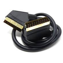 DRUT 1m Scart to Scart Cable Lead, 21 Pin Male to Male (Plug to Plug) RGB Cord for TV, VCR, DVD Player Gold Plated (3ft)