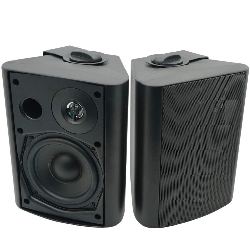 Herdio 5.25 Inches 300 Watts Outdoor Bluetooth Speakers With Superior Dome Tweeter All Weather Wired Wall Mount System, Black 5005154047944