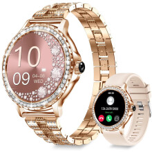 Smart Watches for Women (Answer/Make Call) with Diamonds, 1.3”HD Screen Bluetooth Smartwatch for Android iOS Phones, IP68 Waterproof Fitness Activit