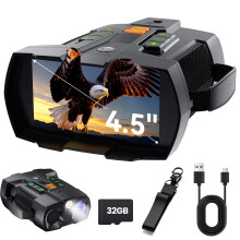 Night Vision Goggles 4K for Adults: 4.5" Large Screen HD Night Vision Binocular - Hunting Essentials with 5000mAh Battery - Camping Gear for Hunter -