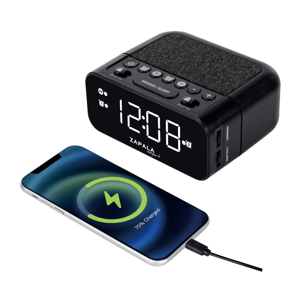 Zapala Expert Alarm Clock Radio, 2 Alarms Large Led Display Digital Fm Clock Radio With Usb Charging Port, Adjustable Volume & Dimmer Control, Snooze 5004305138975
