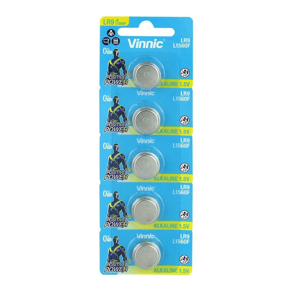 Photos - Battery Vinnic Alkaline  1.5 V 625 / EPX625G / LR9 / L1560 Pack of 5 Blister Card 