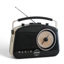 Steepletone Brighton BT 60s Retro Portable MW/LW/FM Radio with Bluetooth - Black