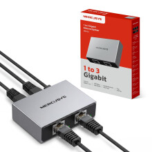 NEW MERCUSYS MEH35 Ethernet Splitter, 1 to 3 Gigabit Network Switch,1000Mbps High-Speed Ethernet Switch,Aluminum Alloy Casing,Plug and Play,LAN RJ45