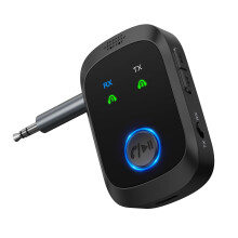 ORIA Bluetooth 5.4 Transmitter Receiver, Portable Aux Bluetooth Adapter with Dual Connection, Hands-Free Calling, Low Latency, 3.5mm Wireless Audio T