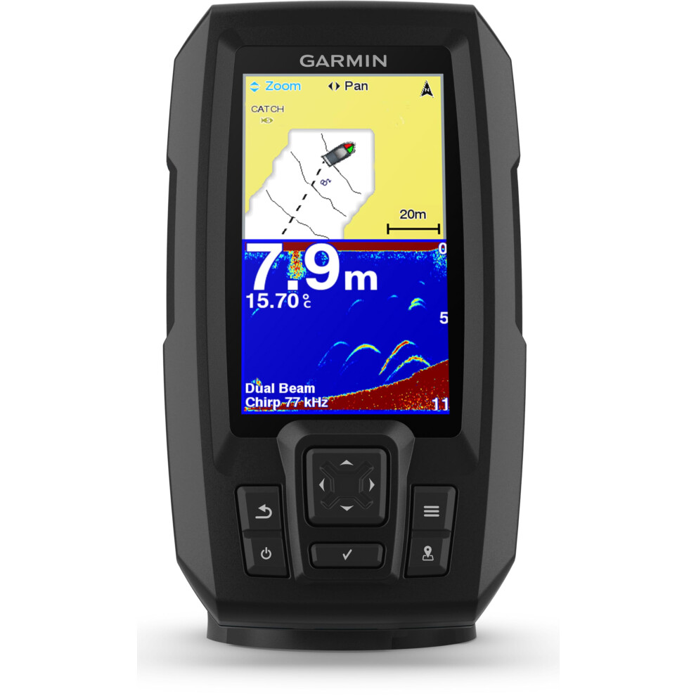 Garmin Striker Plus 4 Fish Finder With Dual-Beam Transom Transducer