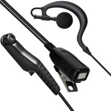 HYS Radio Earpiece Compatible with MOTOROLA R7, R7a, MXP600, APX, N30, N50, ION et al., G Shape Walkie Talkie Headset with Microphone, Black Cable (K