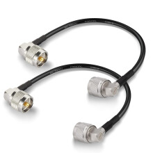 Superbat Right Angle PL259 RG58 CB Patch Lead 30cm 50ohm UHF Male to Male Ham Radio HF Coax Cable for HF VHF CB Radio, SWR Meter, Scanner, Antenna An
