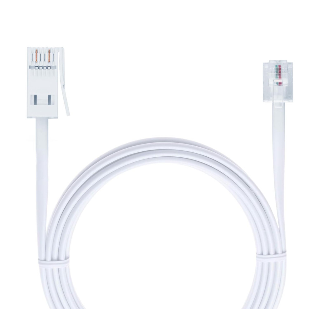 Kaquxibix 3M Telephone Extension Cable With Bt To Rj11 Connectors For Landline Phones, Modems, And Routers Â Durable And Interference-Free 5005644739786