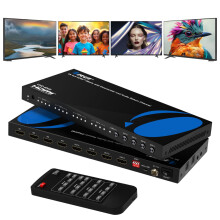 OREI 4K@60Hz 44 HDMI Matrix Switch with Downscaler & ARC, 18Gbps, HDCP 2.2, HDR, Audio Extraction (Optical & Analog), 4K-to-1080p Scaling, IR Remote