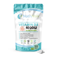 NutriVolv Vitamin D3 4000IU Softgels 120 Pack