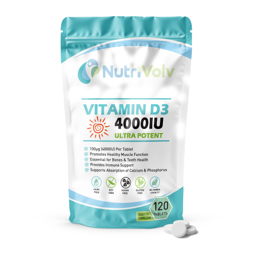 NutriVolv Vitamin D3 4000IU Softgels 120 Pack