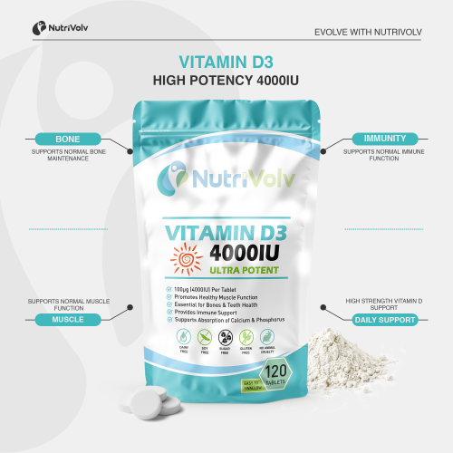NutriVolv Vitamin D3 4000IU Softgels 120 Pack 1