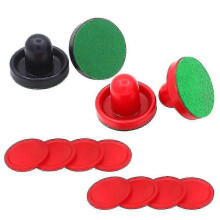 Replacement air hockey accessories for game tables - 16pcs pushers & pucks