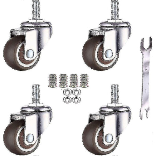 Mini-Möbelrollen 25 mm – 4er-Pack Lenkrollen mit TPE-Gewinde