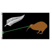 Drapeau néo-zélandais d'extérieur 90 x 150 cm avec motif kiwi