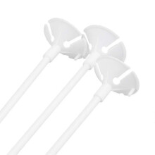 Bâtonnets à ballons réutilisables pour événements - 50 accessoires de fête blancs