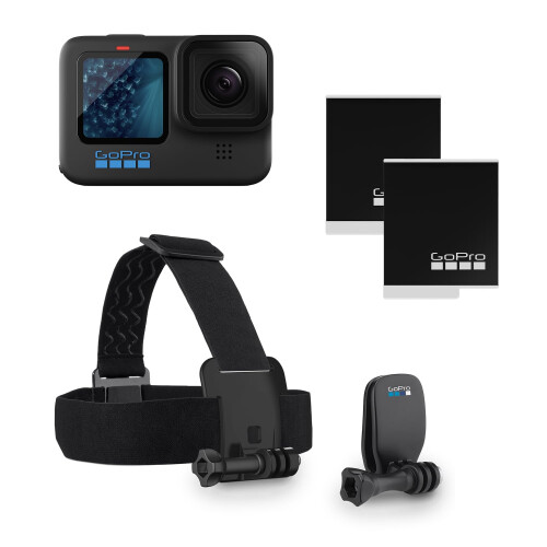 GoPro GoPro HERO11 Black Bundle - Includes HERO11 Black Camera, Head Strap + QuickClip, and Enduro Battery (2 Total)