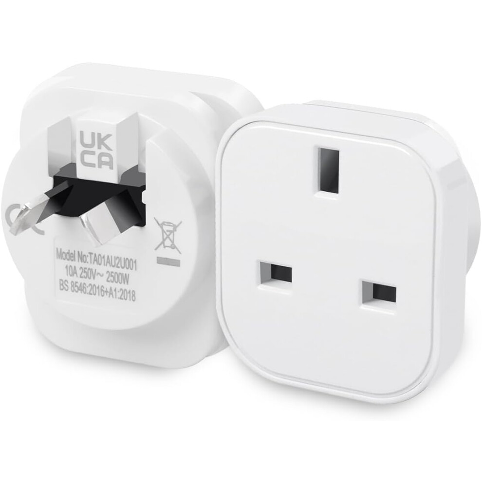 2-Pack Uk To Australia Plug Adapter,Shuomao Uk To Aus Nz Power Adapter,Australian Travel Adapter Plug Converter For Australia,China,New Zealand,Fiji, 5006798468119