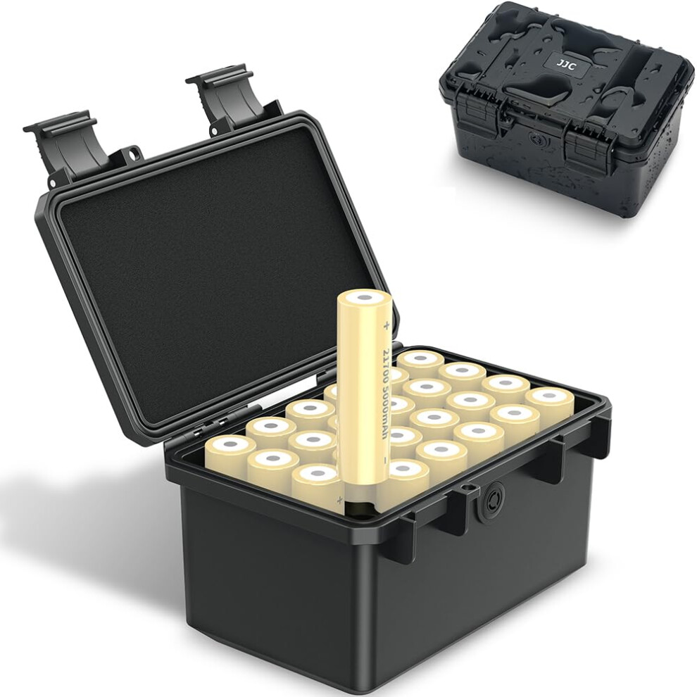 Jjc 21700 Battery Case Battery Holder Box Water-Resistant For 24 Pieces 21700/20700 Battery And All Similar Size Batteries, Batteries Storage Case Or 5003505264149
