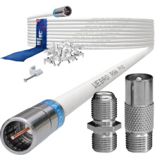 1STec 7m White Virgin Media Quick Fit Male Push On or Over Female F-connector Technetix Isolator IEC Webro Extension Cable for V6 TIVO Set Top Box VI