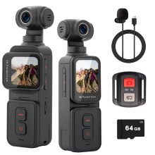 ydi 5K Vlogging Camera with Touch Screen, Pocket Action Cam Wi-Fi Body POV Camera with Electronic 270 Rotating Lens, Face Tracking, Remote Control,