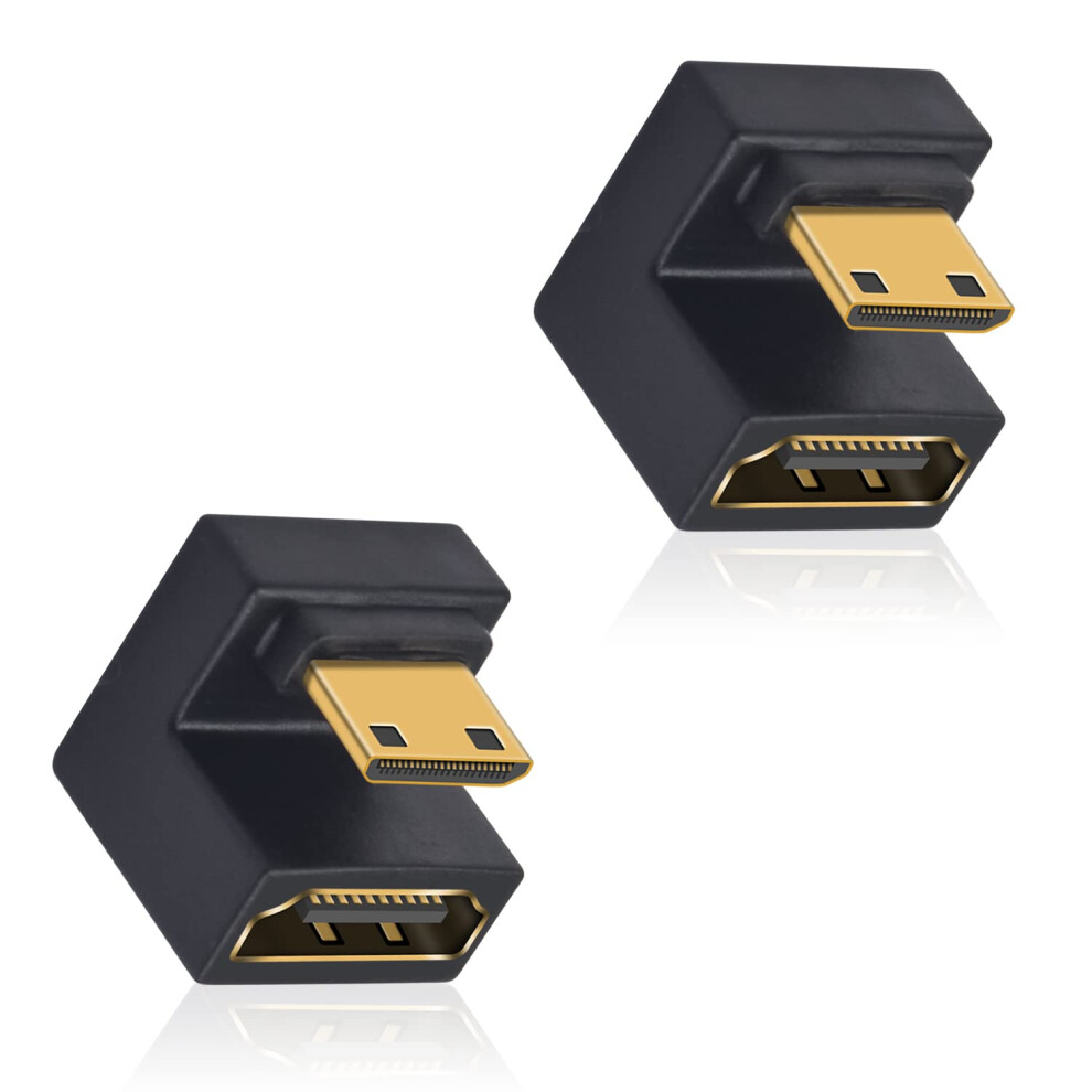Duttek U Shape Hdmi To Mini Hdmi 8K Adapter, Down Angle Mini Hdmi Male To Hdmi2.1 Female Extension Adapterï¼Support 8K@60Hz,48Gbps For Camera, Monito 5009441953277