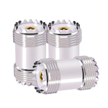 CNARIO 3PCS PL259 Barrel Connector UHF PL-259 SO239 Female to Female Coax Coaxial Adapter Coupler UHF Double Female Cable Connector for CB Ham Radio