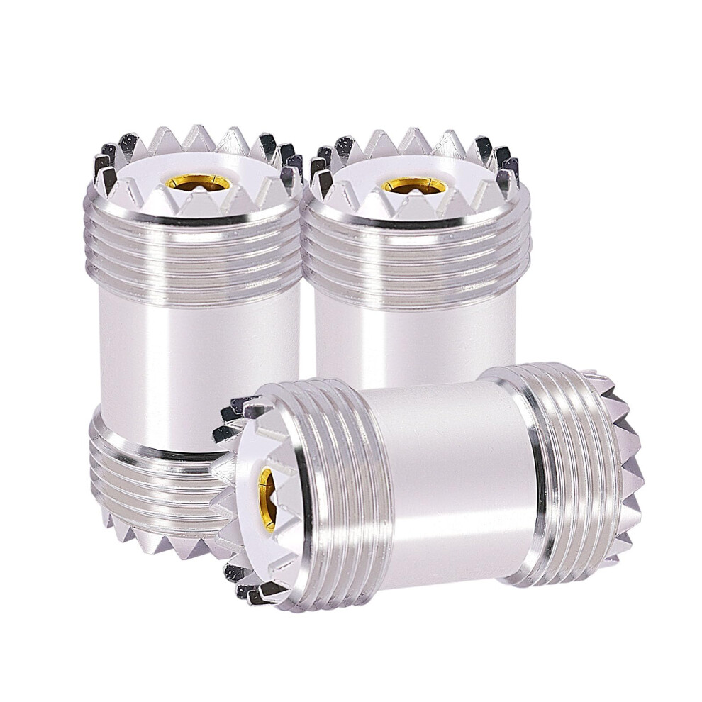 Cnario 3Pcs Pl259 Barrel Connector Uhf Pl-259 So239 Female To Female Coax Coaxial Adapter Coupler Uhf Double Female Cable Connector For Cb Ham Radio 5001790658537