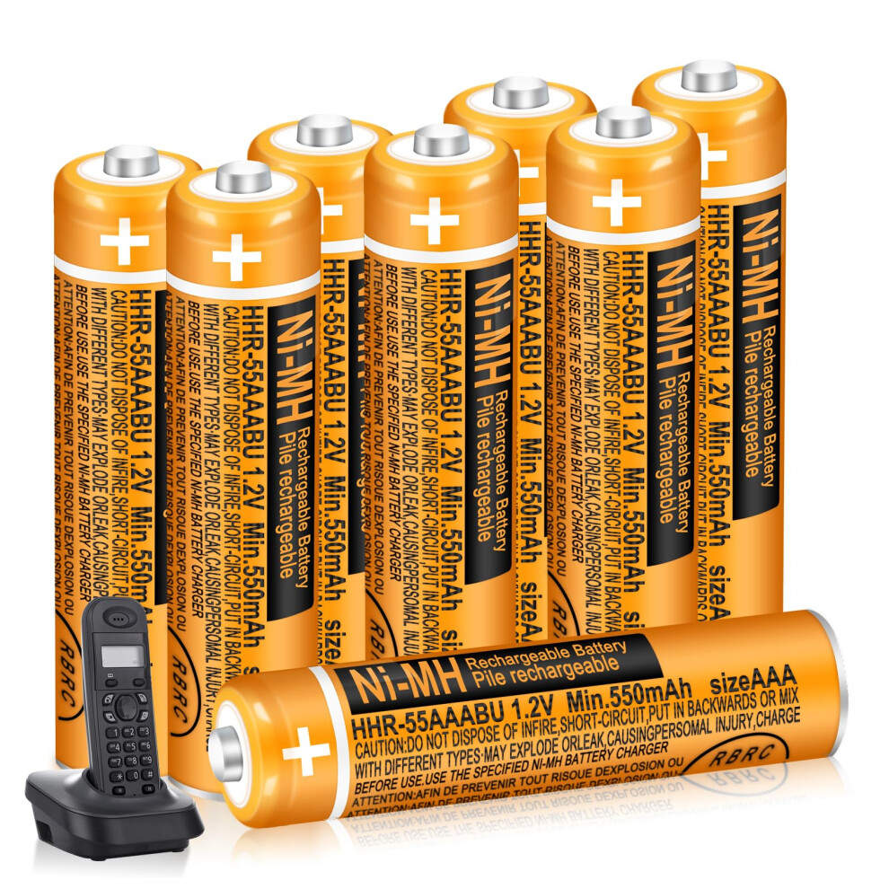 8 Pack 550Mah 1.2V Hhr-55Aaabu Aaa Ni-Mh Rechargeable Batteries For Panasonic Bt Gigaset Cordless Phones 5007572578079