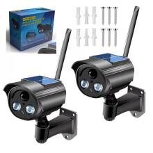 MEESOGA 2Pack Solar Dummy Camera – Outdoor & Indoor Fake Dummy Camera CCTV Security Camera with Flashing LED, Waterproof, 360 Adjustable, Solar Po