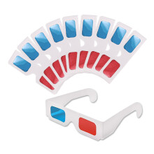 YCSHIPO 3D Paper Glasses for Movies - Red and Cyan Anaglyph Cardboard - 10 Pairs for Home Theater and Video Games