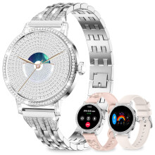 Smart Watches for Women with Diamond,1.27" HD Smart Watch Bluetooth Calls(Answer&Make),3 Bands,24/7 HR/Steps/Calories/SpO2/BP Sleep Monitor,IP68 120+