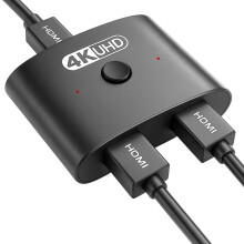 HDMI Switch 4K@120Hz, HDMI Splitter 2 in 1 Out or 1 in 2 Out Aluminium Case Bidirectional Switcher Supports HDR 3D Dolby Vision Compatible with Xbox