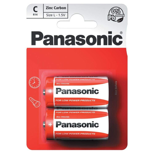 Panasonic Panasonic C Size Battery Zinc Carbon - 2 pack