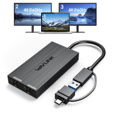 WAVLINK USB 3.0 or USB C to Dual HDMI Splitter Extended Display for Dual Monitor, Displaylink Adapter Dual HDMI 4K 60Hz for Mac M1/M2/M3 or Windows 1