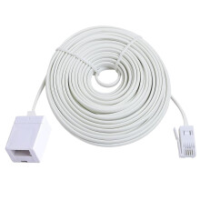 Garegce 10m Long BT Telephone Extension Cable, Male to Female Phone Extension Cables 6-Pin Straight Through Telephone Extension Cable for Landline, F