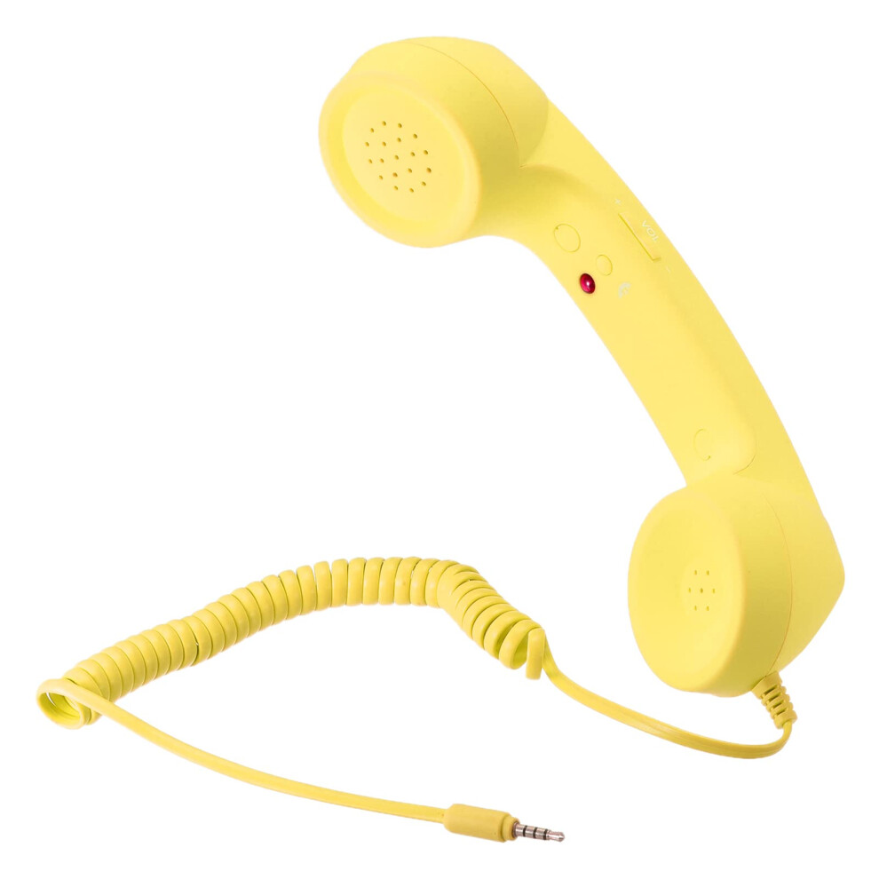 Sourcing Map 3.5Mm Retro Telephone Handset Telephone Receiver For Microphone Speaker Yellow 5009879148610