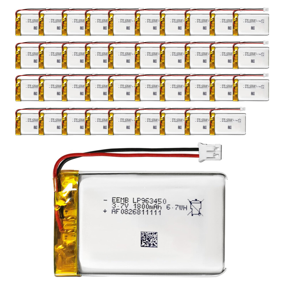Eemb Lithium Polymer Battery 3.7V 1800Mah 963450 Lipo Rechargeable Battery Pack With Wire Jst Connector For Dashcam And Bluetooth Speaker-Confirm Dev 5003012652286